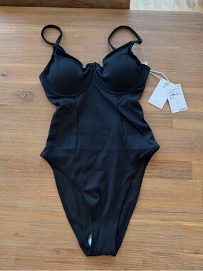 NEW NWT Good American Scuba Knit Show Off One-Piece Swimsuit